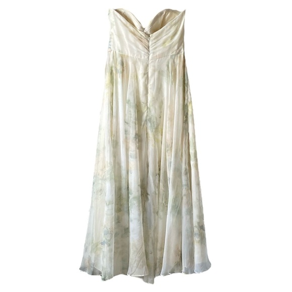 JENNY YOO Adeline Strapless Chiffon Romper Gown in a Vintage Floral Print Size 6 - Picture 4 of 11